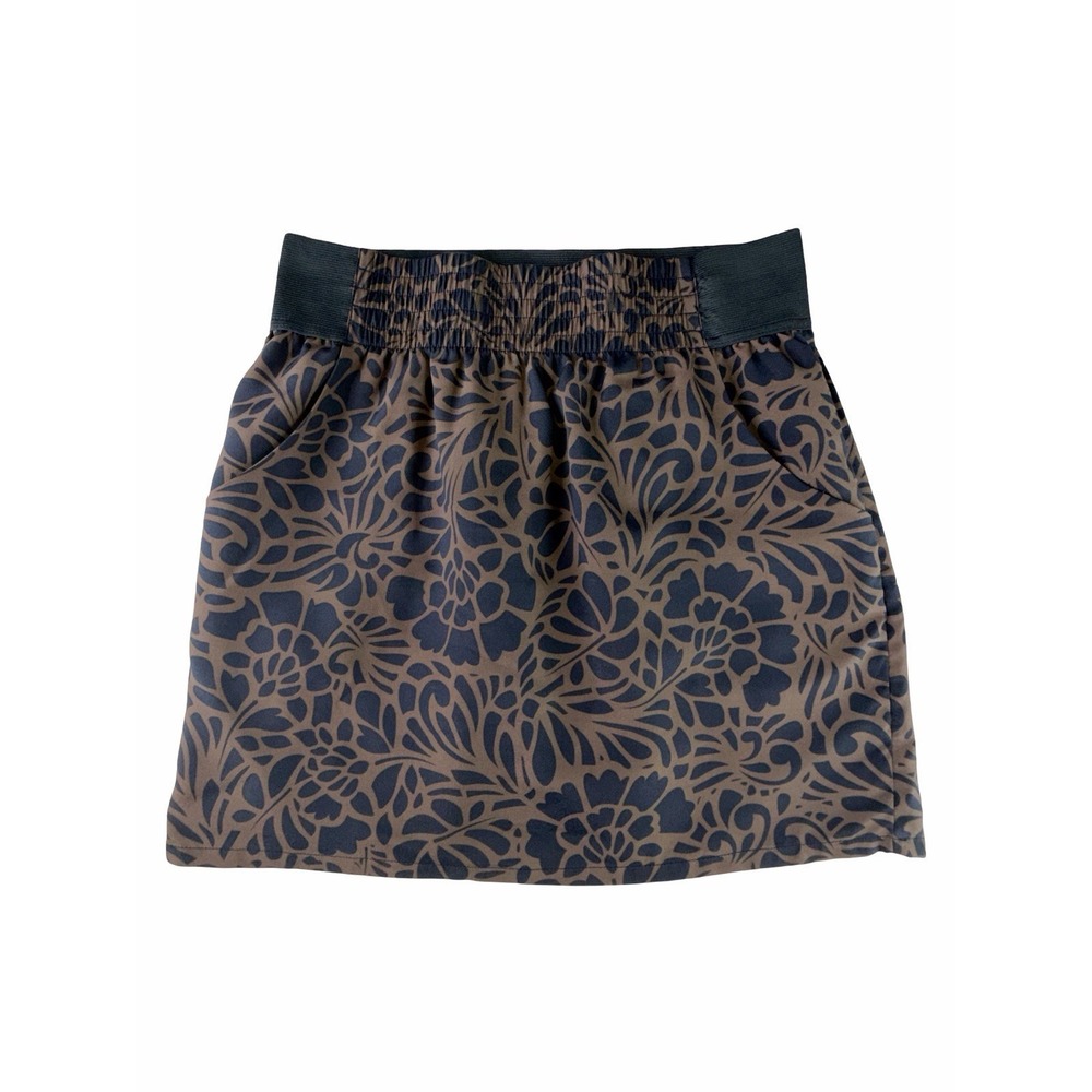 Gap Women's Small Navy Floral Pull On Mini Skirt Pockets Stretch Waist Athletic